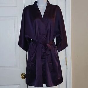 Deep eggplant purple sexy honeymoon lingerie robe  Sz L/XL NWT